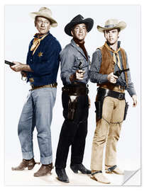 Sticker mural John Wayne, Dean Martin et Ricky Nelson en cow-boys