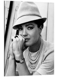 Aluminium print Romy Schneider with Hat I