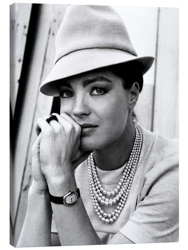 Canvas print Romy Schneider with Hat I