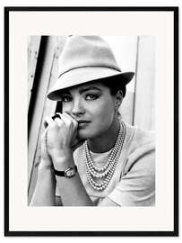 Framed art print Romy Schneider with Hat I