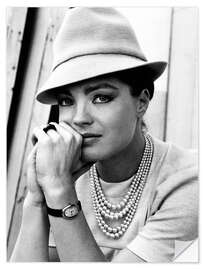 Wall sticker Romy Schneider with Hat I