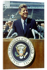 Acrylglasbild Präsident Kennedy an der Rice University