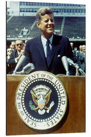 Alubild Präsident Kennedy an der Rice University