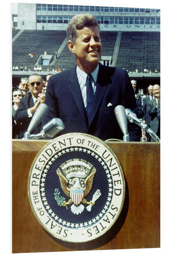 Hartschaumbild Präsident Kennedy an der Rice University