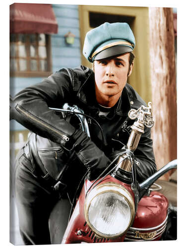 Canvas print Marlon Brando as a biker