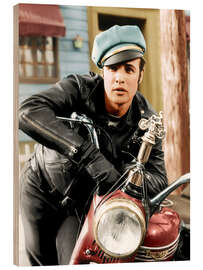 Cuadro de madera Marlon Brando como motociclista