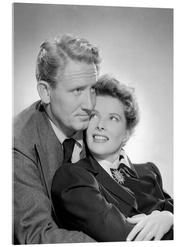 Akrylbilde Spencer Tracy and Katharine Hepburn