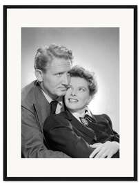 Gerahmter Kunstdruck Spencer Tracy und Katharine Hepburn