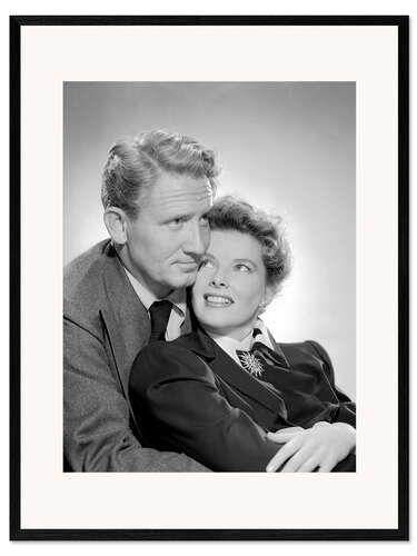 Gerahmter Kunstdruck Spencer Tracy und Katharine Hepburn