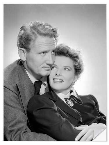 Selvklæbende plakat Spencer Tracy and Katharine Hepburn