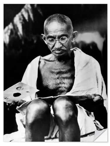 Selvklæbende plakat Mahatma Gandhi