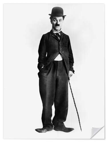 Vinilo para la pared Charlie Chaplin, Oversized Shoes