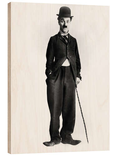 Wood print Charlie Chaplin, Oversized Shoes