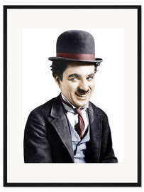 Gerahmter Kunstdruck Charlie Chaplin Lächelnd
