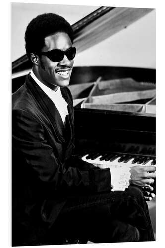 Foam board print Stevie Wonder at the piano