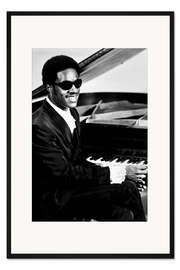 Gerahmter Kunstdruck Stevie Wonder am Klavier