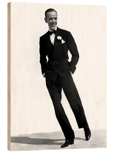 Wood print Fred Astaire in Black