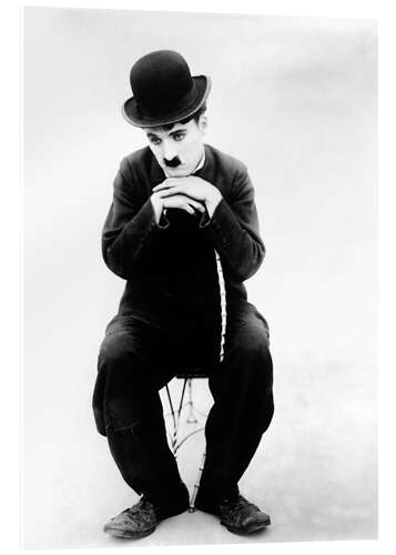 Stampa su vetro acrilico Charlie Chaplin Seated