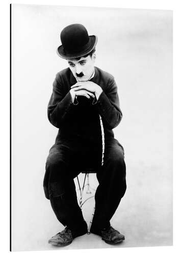 Alubild Charlie Chaplin Sitzend