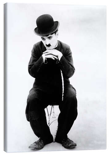 Leinwandbild Charlie Chaplin Sitzend