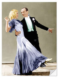 Selvklebende plakat Ginger Rogers, Fred Astaire i The Gay Divorcee