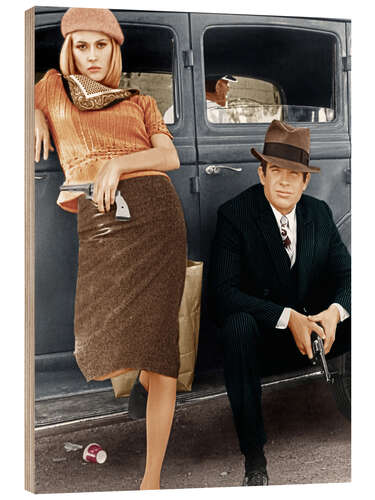 Holzbild Bonnie und Clyde