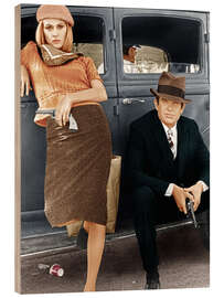 Wood print Bonnie and Clyde