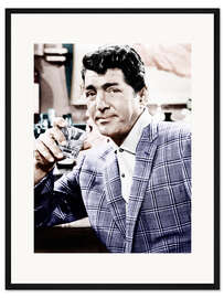 Gerahmter Kunstdruck Dean Martin in kariertem Sakko