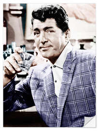 Selvklebende plakat Dean Martin i en rutet jakke