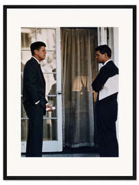 Gerahmter Kunstdruck Präsident Kennedy mit seinem Bruder Robert Kennedy