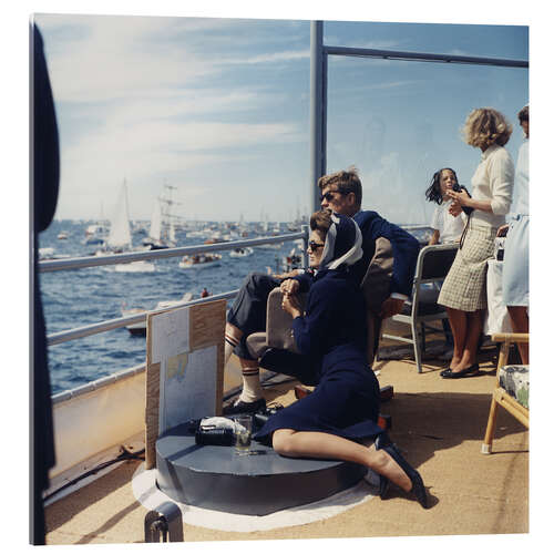 Acrylic print JFK and Jacqueline Kennedy sailing