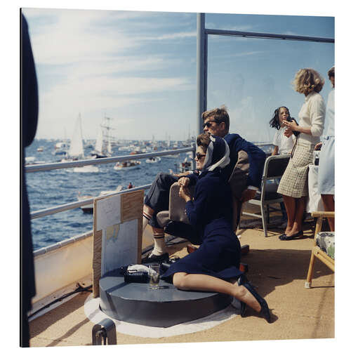 Aluminium print JFK and Jacqueline Kennedy sailing