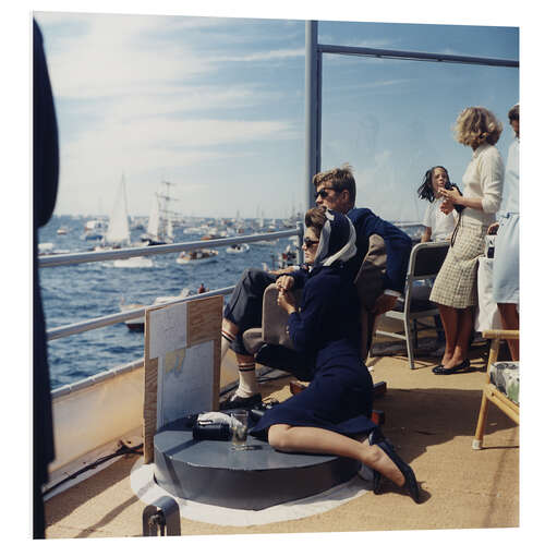 Obraz na PCV JFK and Jacqueline Kennedy sailing