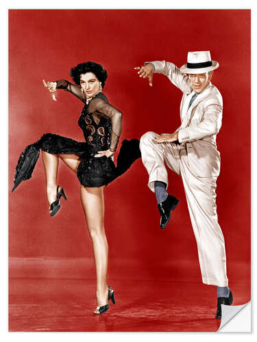 Wandsticker Den Zug, von links: Cyd Charisse, Fred Astaire, 1953