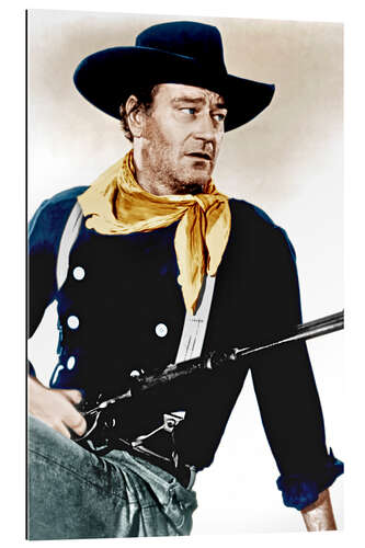 Stampa su plexi-alluminio John Wayne in uniforme blu