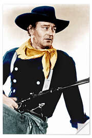 Muursticker John Wayne in Blue Uniform
