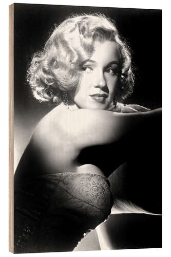 Wood print Marilyn Monroe Sad Look