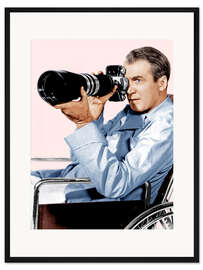 Gerahmter Kunstdruck REAR WINDOW, James Stewart, 1954