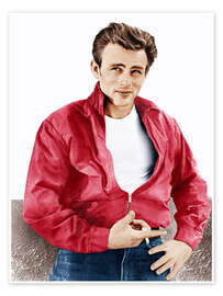 Wall print  James Dean with Red Jacket
