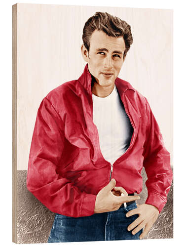 Obraz na drewnie James Dean with Red Jacket