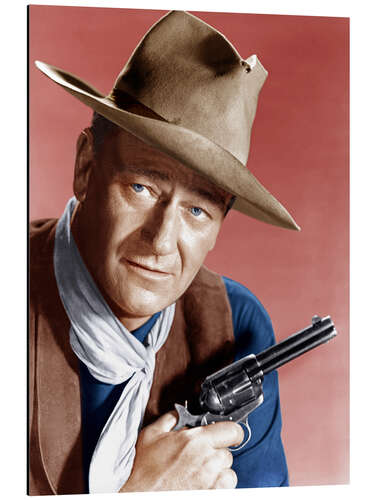 Stampa su alluminio John Wayne as a Cowboy I