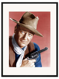 Gerahmter Kunstdruck John Wayne als Cowboy I