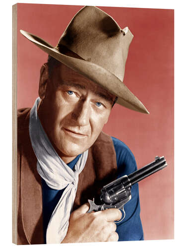 Wood print John Wayne as a Cowboy I