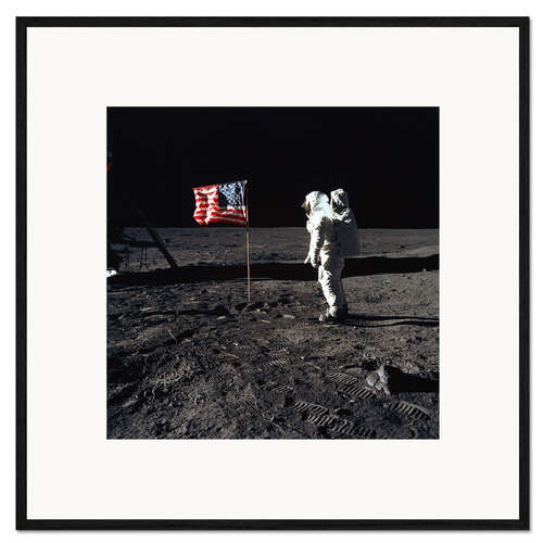 Inramat konsttryck Apollo 11 astronaut Buzz Aldrin
