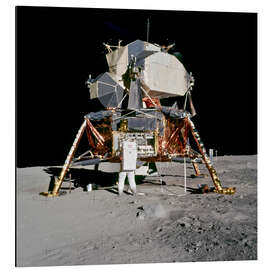 Magnettafel Apollo 11 und Astronaut Edwin Aldrin auf dem Mond