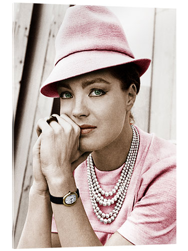 Acrylic print Romy Schneider with Hat II