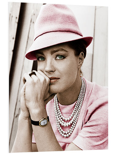 Hartschaumbild Romy Schneider mit Hut II