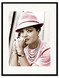 Framed art print Romy Schneider with Hat II