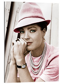 Quadro em plexi-alumínio Romy Schneider with Hat II