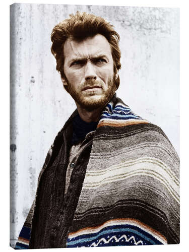 Canvas print Clint Eastwood with a poncho